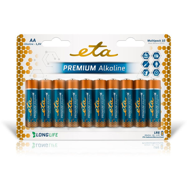 Alkaline battery ETA PREMIUM ALKALINE AA, LR06, blistr 10ks (R06PREM10)
