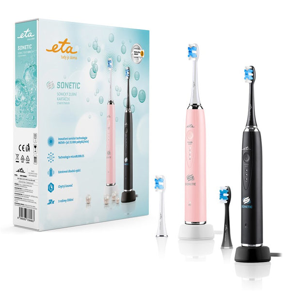 Set of toothbrushes ETA Sonetic 8707 90000 black/pink