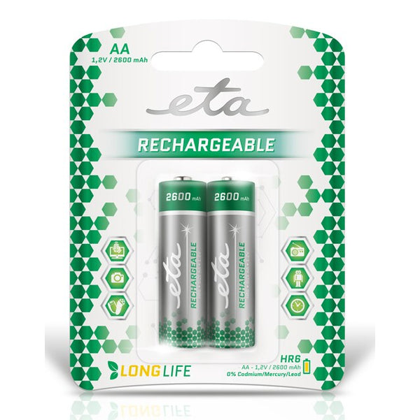 Battery charger ETA AA, HR06, 2600mAh, Ni-MH, blistr 2ks (R06CHARGE26002)