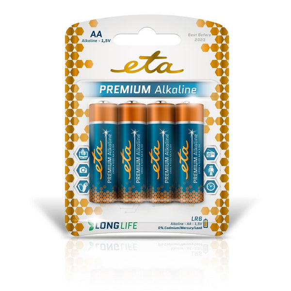 Alkaline battery ETA PREMIUM ALKALINE AA, LR06, blistr 4ks (R06PREM4)