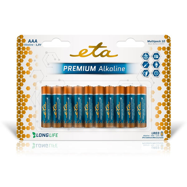 Alkaline battery ETA PREMIUM ALKALINE AAA, LR03, blistr 10ks (R03PREM10)