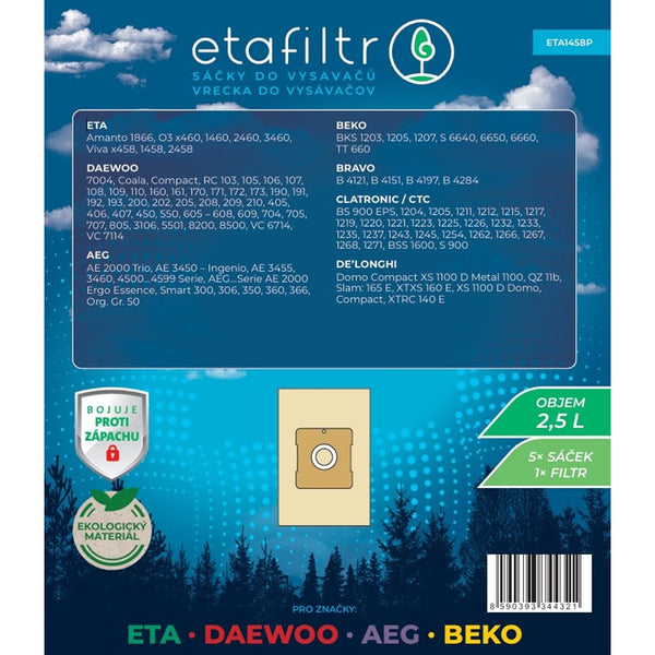 Vacuum cleaner bag ETA ETA 1458 (5 ks) brown
