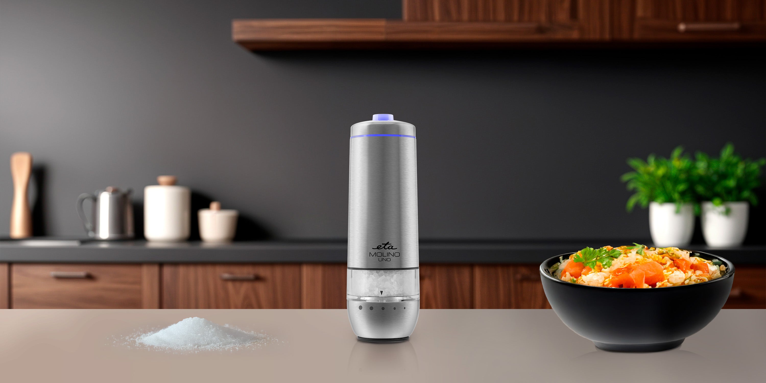 Salt and pepper mill ETA Molino Uno 2928 90000 inox – ETA since 1943